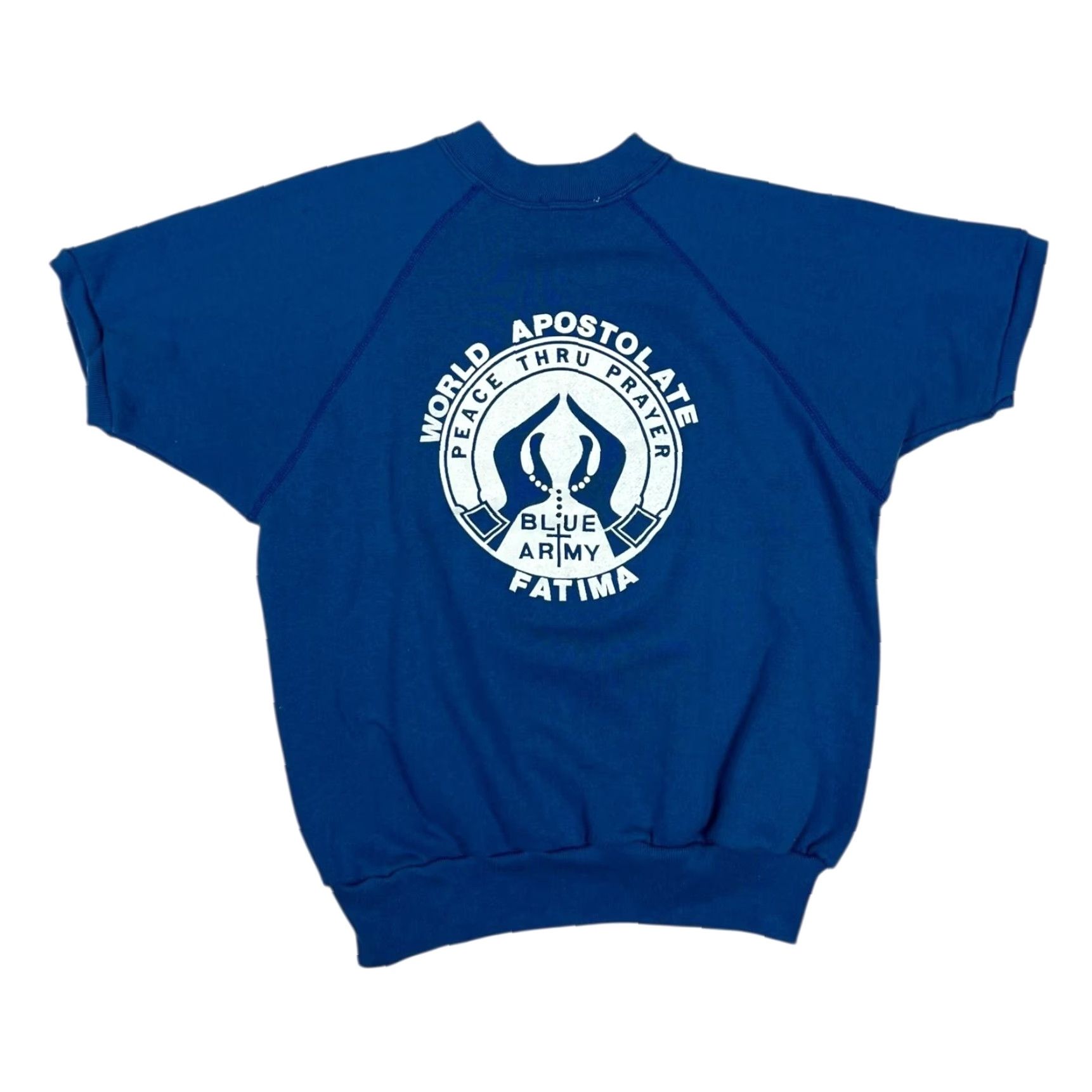 Vintage VINTAGE Blue Army Fatima Sweatshirt Mens M Blue Pray The Rosary Graphic Sweatshirt Size US M / EU 48-50 / 2 - 3 Thumbnail