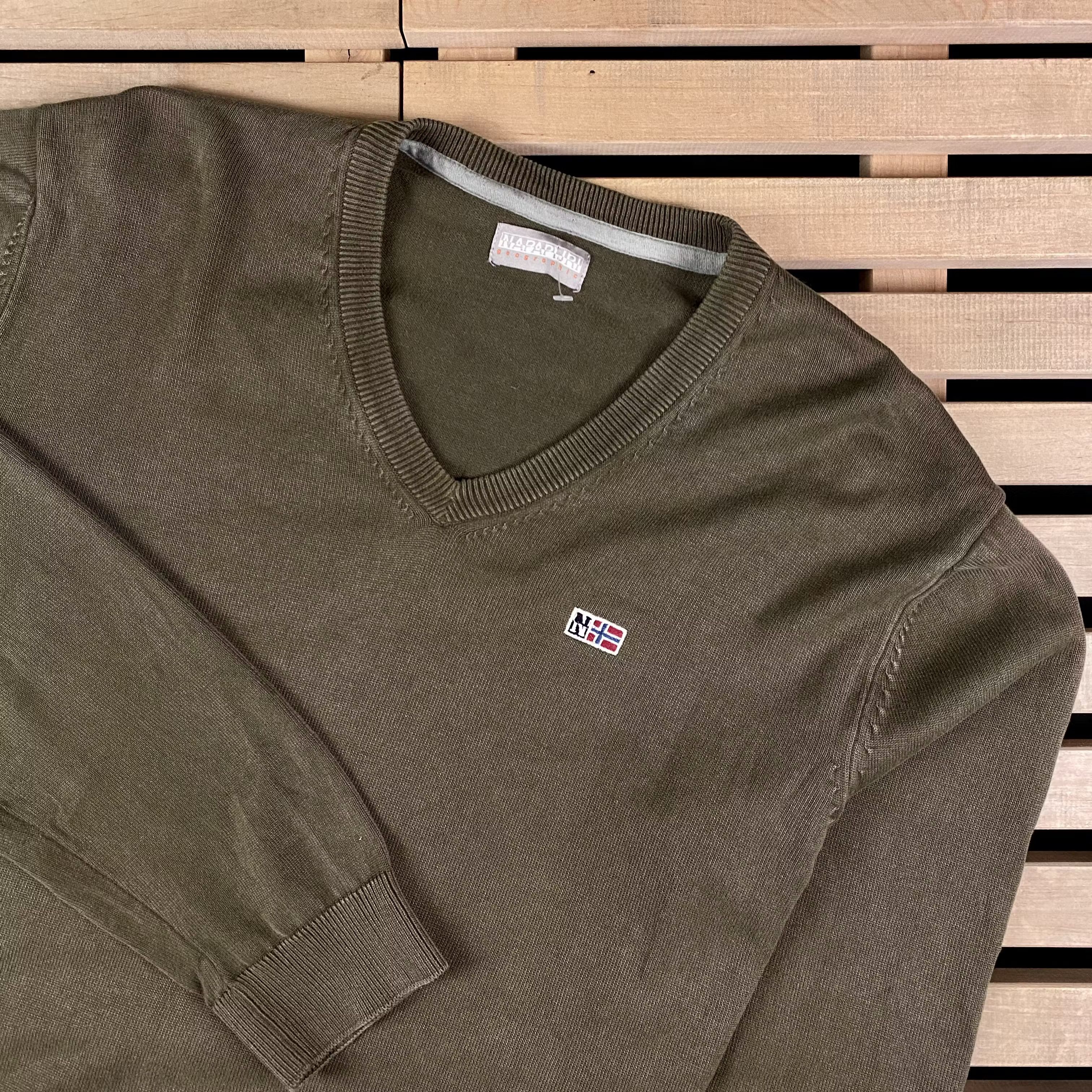 Napapijri Mens Sweater Pullover Napapijri Vintage V Neck Size XXL Size US XXL / EU 58 / 5 - 2 Thumbnail