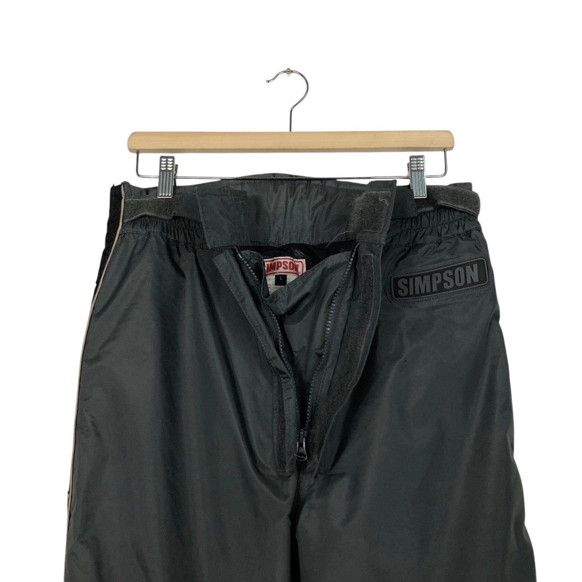 Japanese Brand Vintage Simpson Grey Nylon Moto Riding Pants Big Logo Size US 30 / EU 46 - 14 Thumbnail