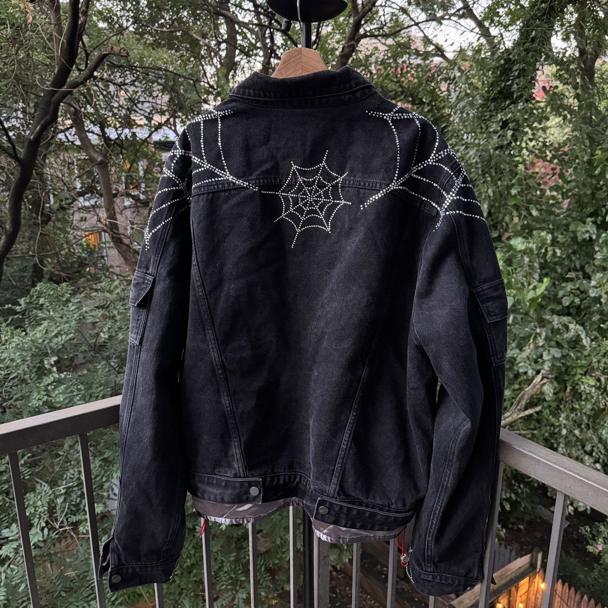 Sp5der Sp5der Worldwide Rhinestone Denim Jacket Size US XXL / EU 58 / 5 - 2 Thumbnail