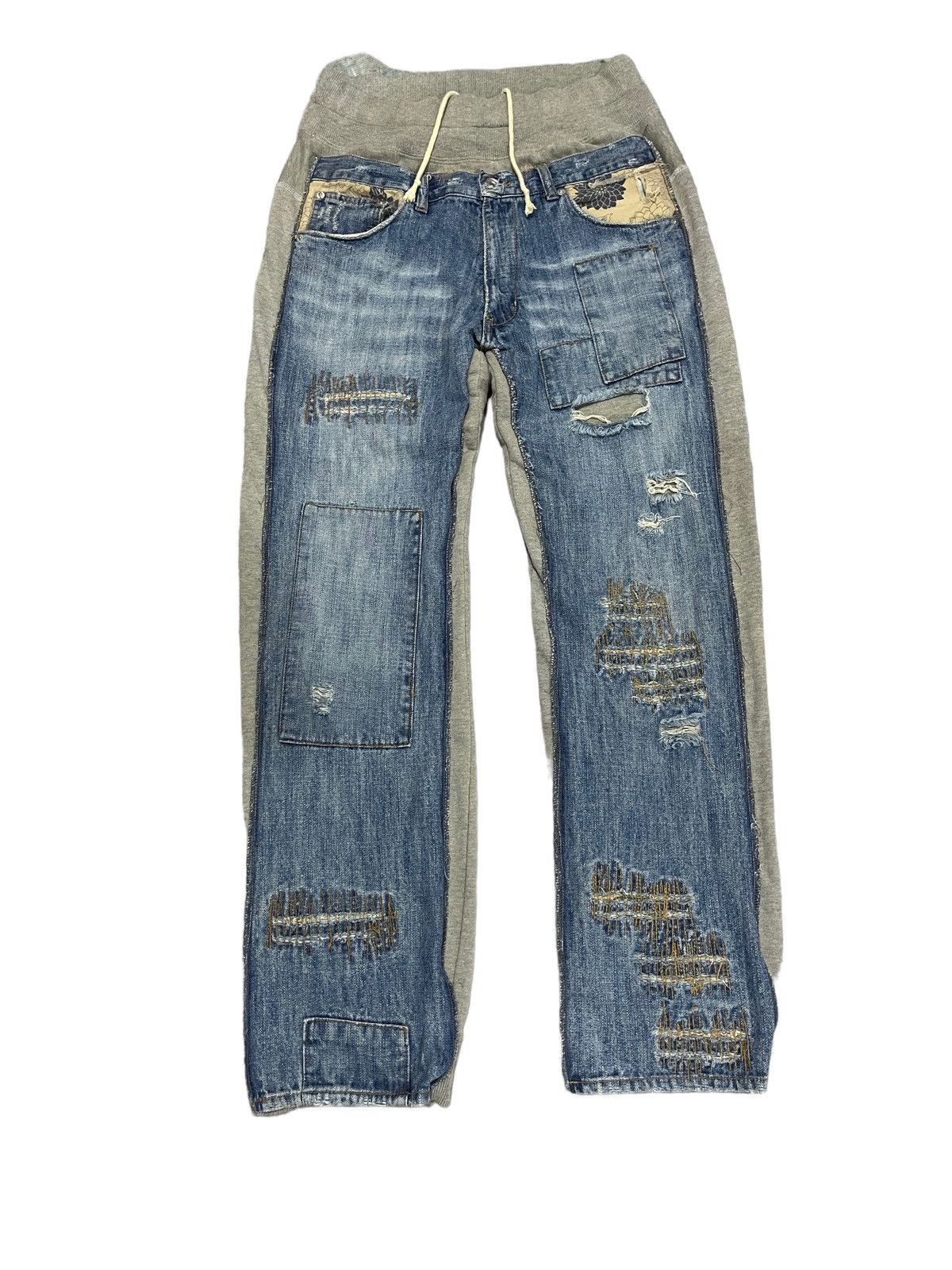 Japanese Brand × Vintage Vintage Gumu INTL Distressed Hybrid Pants Size US 32 / EU 48 - 2 Thumbnail