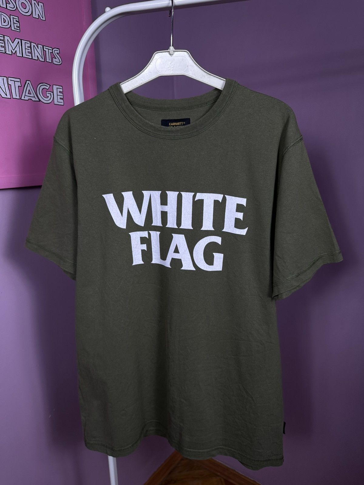 Carhartt Wip Carhartt WIP S/S White Flag T-Shirt Khaki Cotton Size M Size US M / EU 48-50 / 2 - 3 Thumbnail