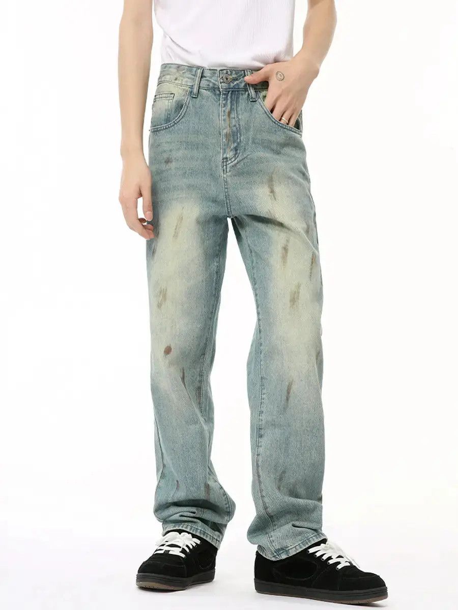 Japanese Brand Retro loose washed gradient jeans Size US 32 / EU 48 - 6 Thumbnail