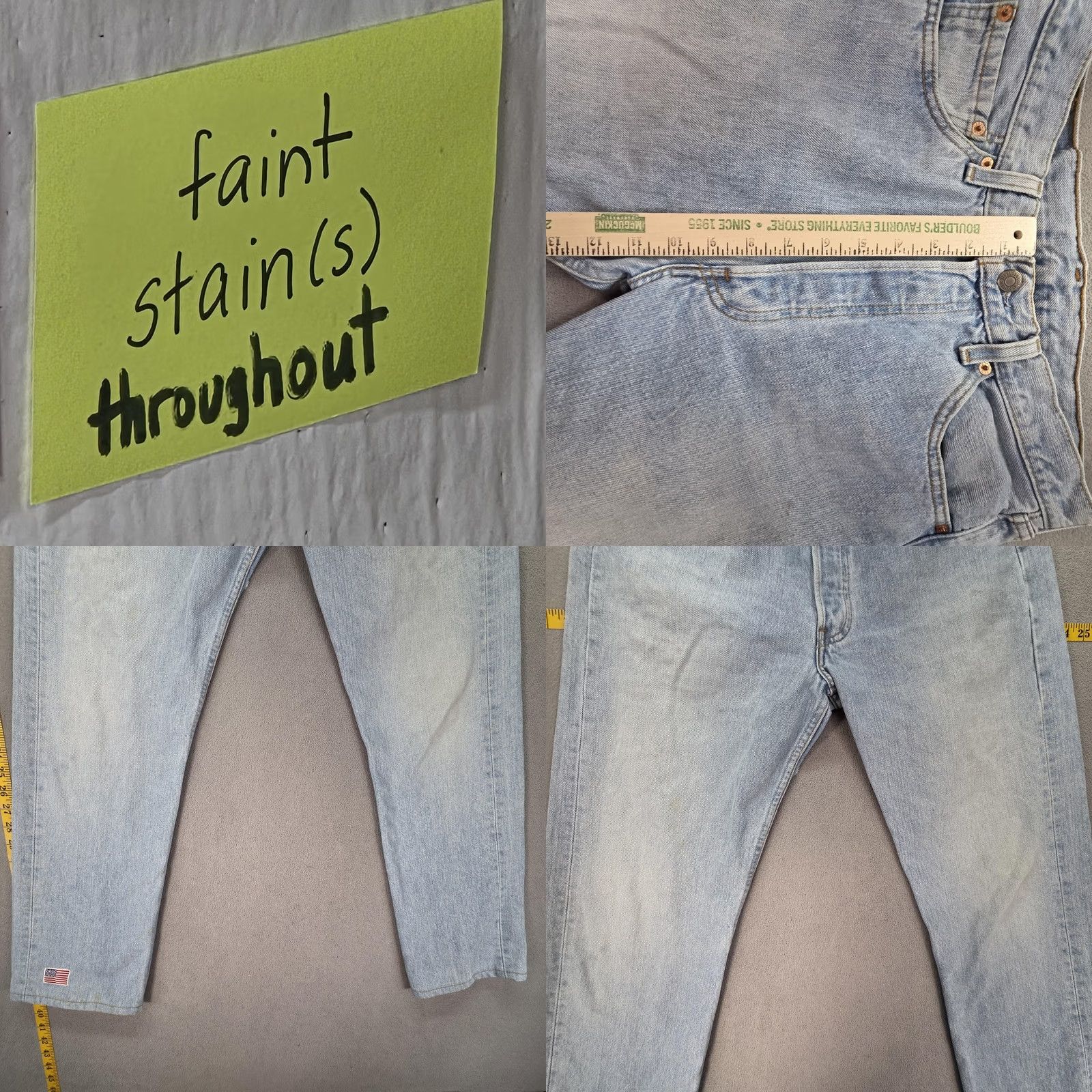 Levi's VTG Levi's 501 Jeans Mens Light Blue Straight Button Fly 30x29 Denim United States 501 Fits 30 Mens жил Size US 30 / EU 46 - 8 Thumbnail