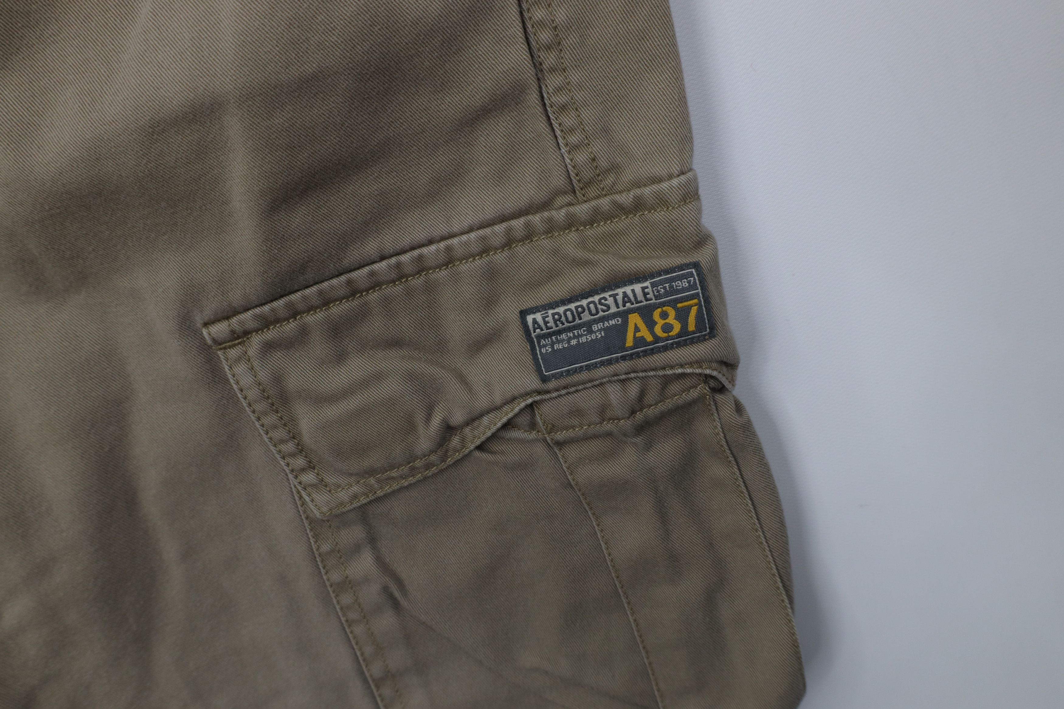 Aeropostale Vintage 90s Y2K Aeropostale Baggy Wide Leg Cargo Pants Beige Size US 36 / EU 52 - 6 Thumbnail