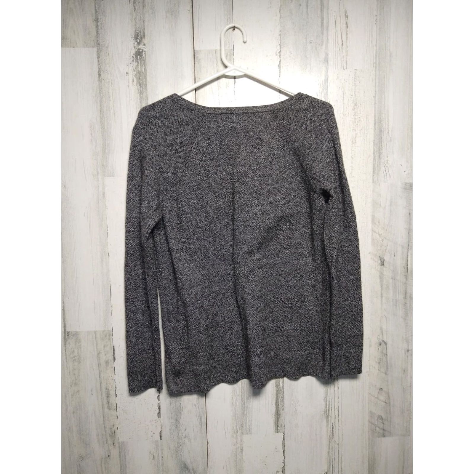 Gap Gap Womens Sweater M Merino Wool Extra Fine Wool Blend V-Neck Grey Size M / US 6-8 / IT 42-44 - 5 Thumbnail