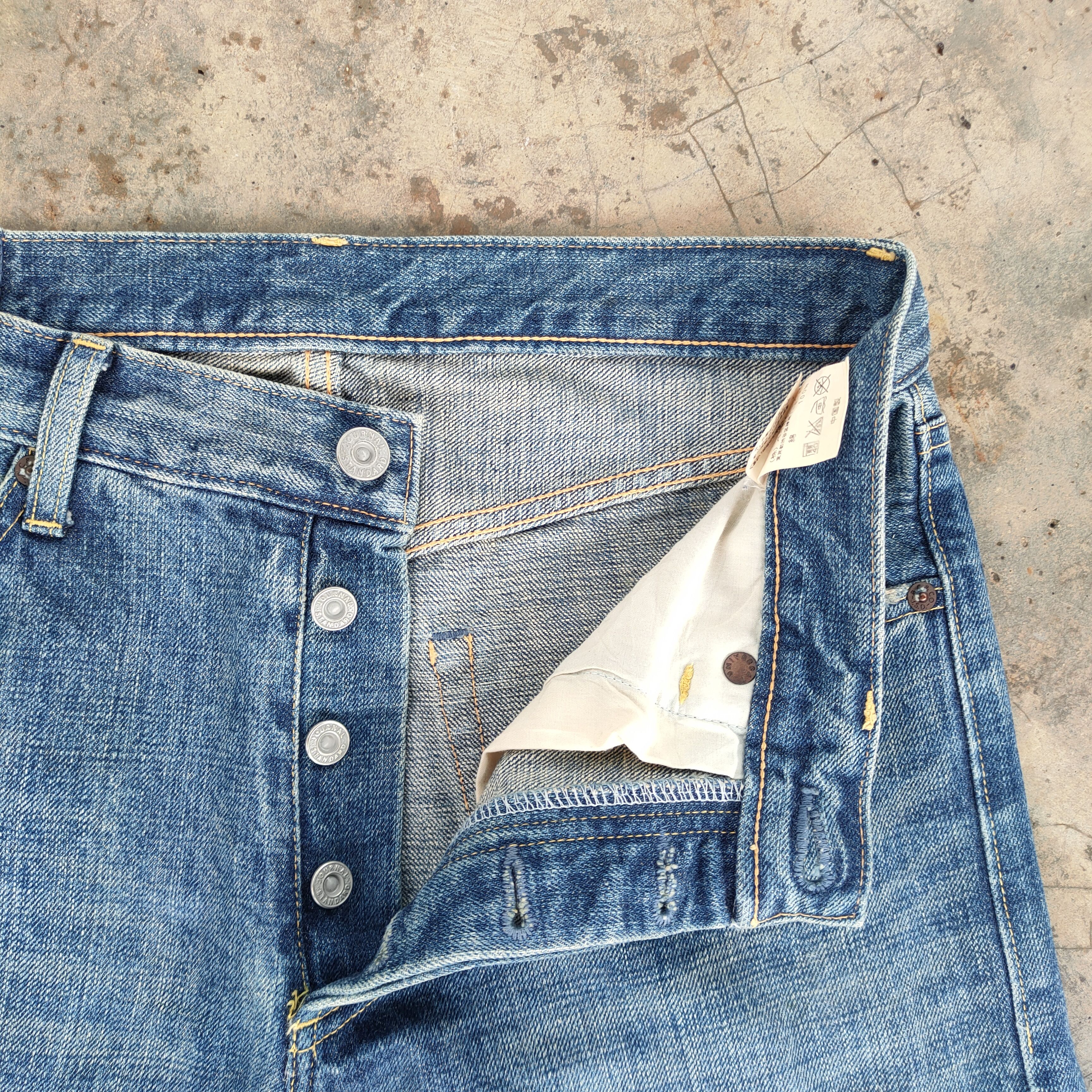 Vision Streetwear Vintage japanese button fly faded jeans denim pants Size US 30 / EU 46 - 9 Thumbnail