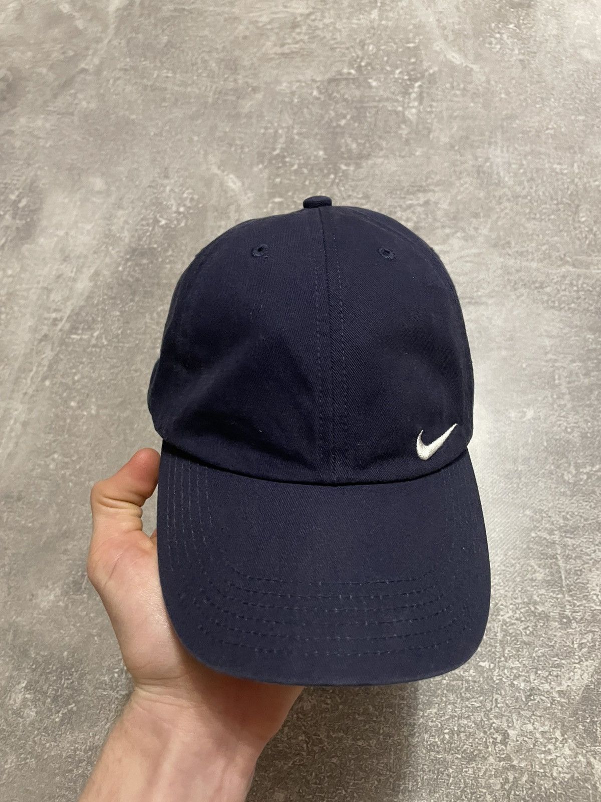 Nike × Vintage Vintage Nike Swoosh Logo Navy Blue Cap Hat Y2K Size ONE SIZE - 3 Thumbnail