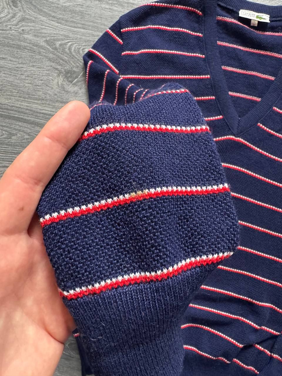 Lacoste Vintage Chemise Lacoste Made in France Striped Knit Sweater Size US L / EU 52-54 / 3 - 8 Thumbnail