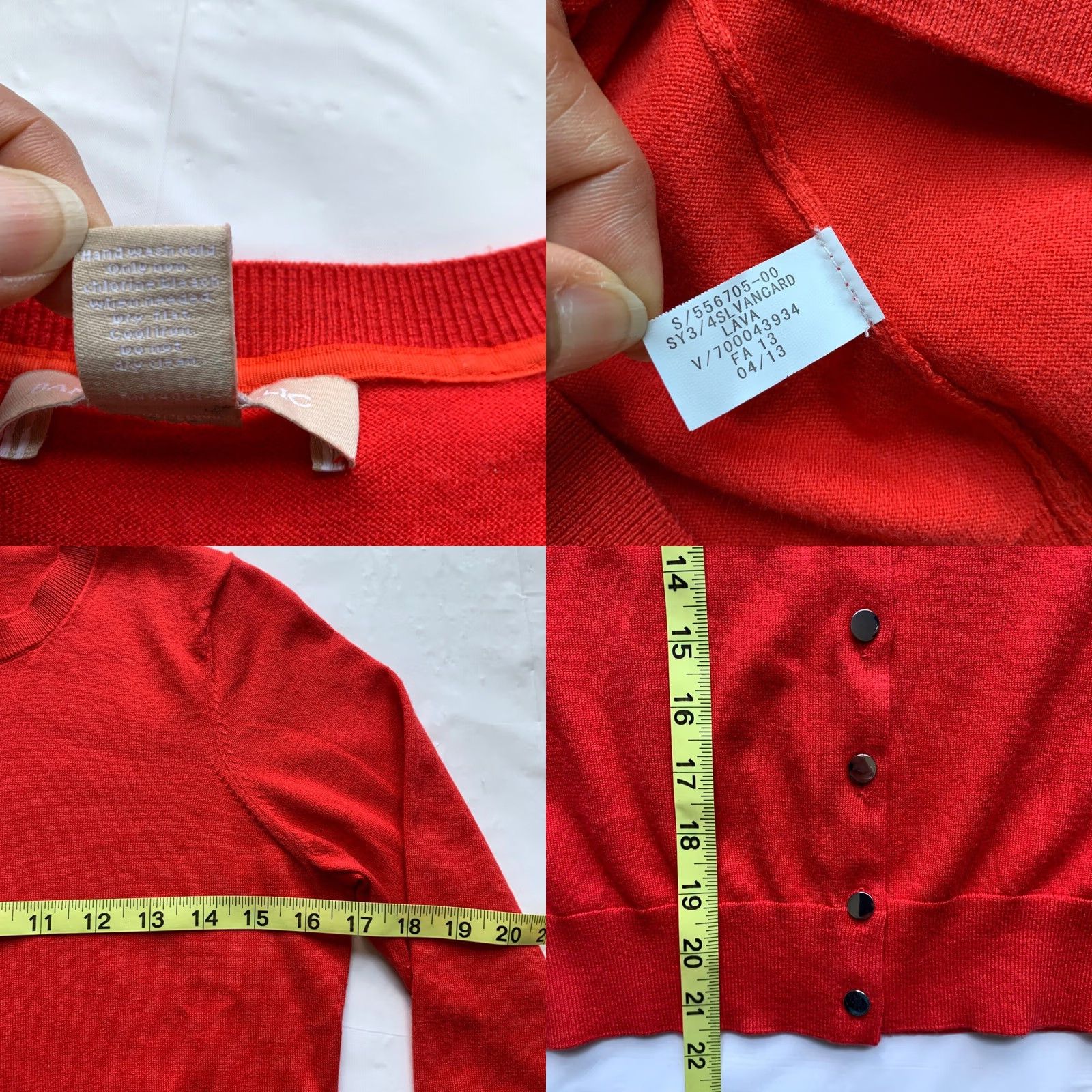 Banana Republic Banana Republic Silk Blend Cardigan Sweater Womens Small 3/4 Sleeve Red Lava NEW Size S / US 4 / IT 40 - 8 Thumbnail