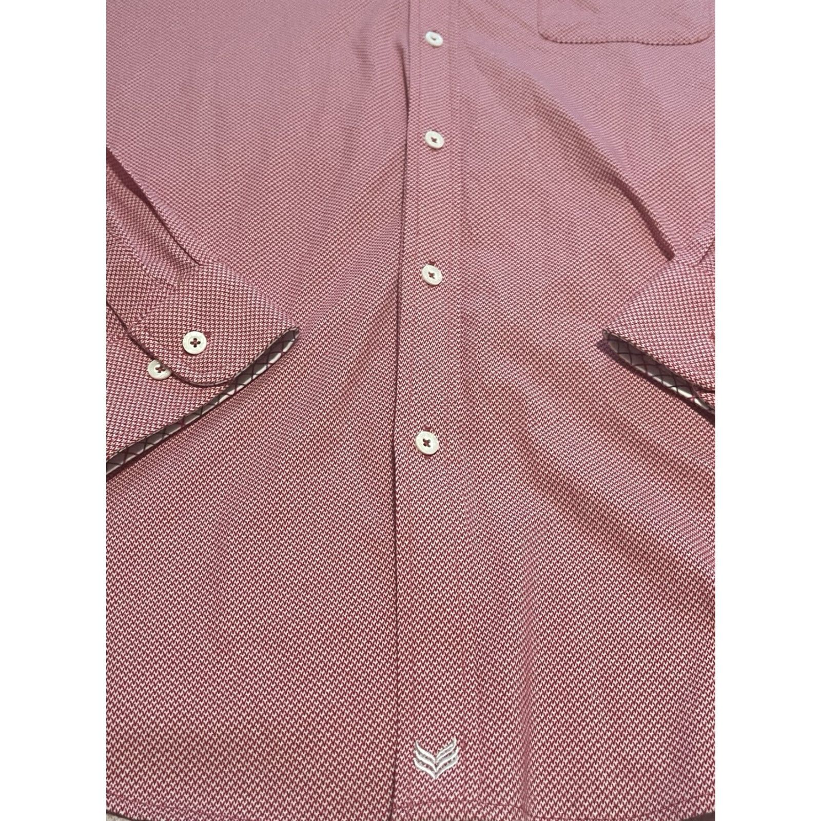 Pinko Buttercloth Icy Cotton Shirt Mens XL Pink Geometric Long Sleeve Button-Up Size US XL / EU 56 / 4 - 4 Thumbnail