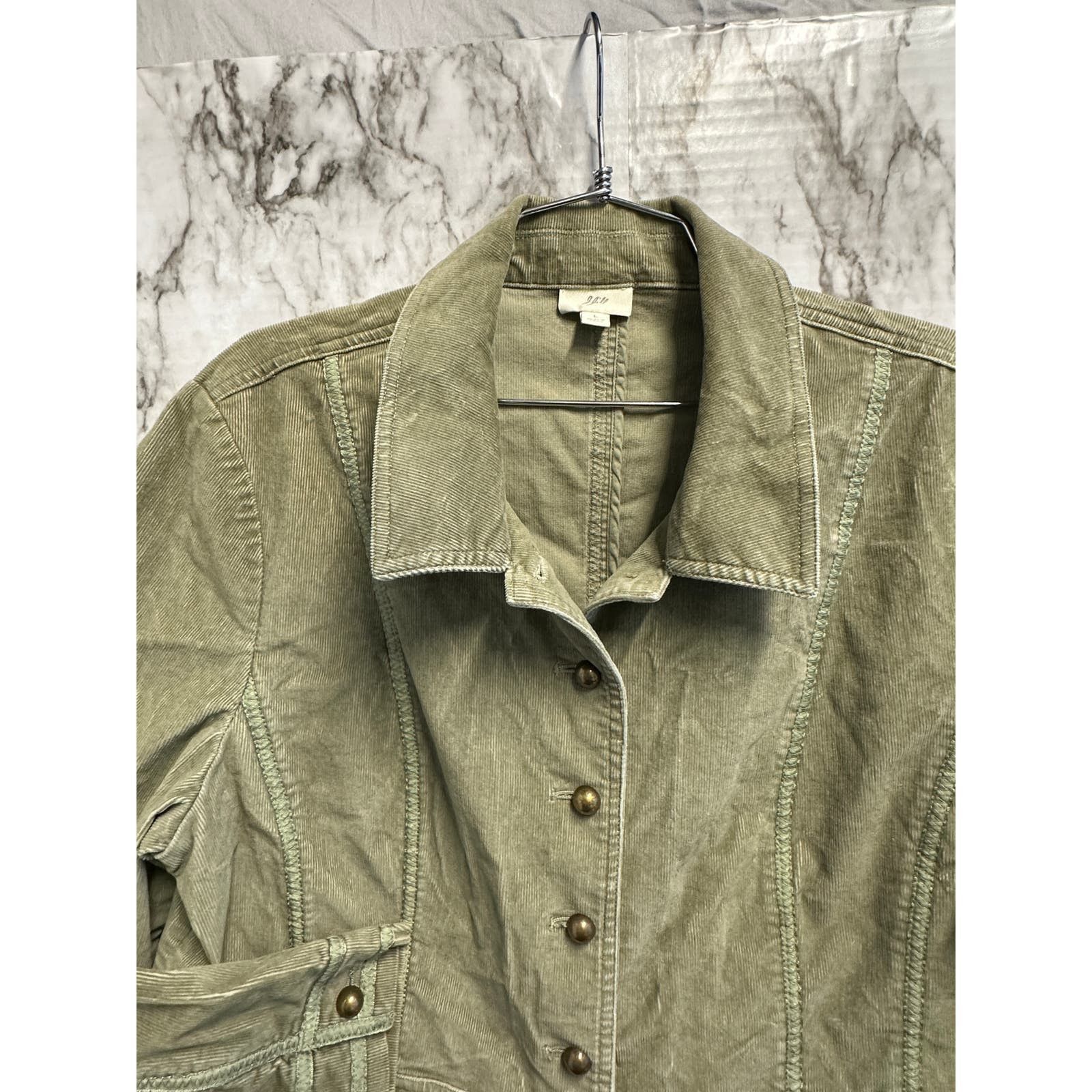 Designer J. Jill Corduroy Green Jacket women size L Size L / US 10 / IT 46 - 6 Thumbnail