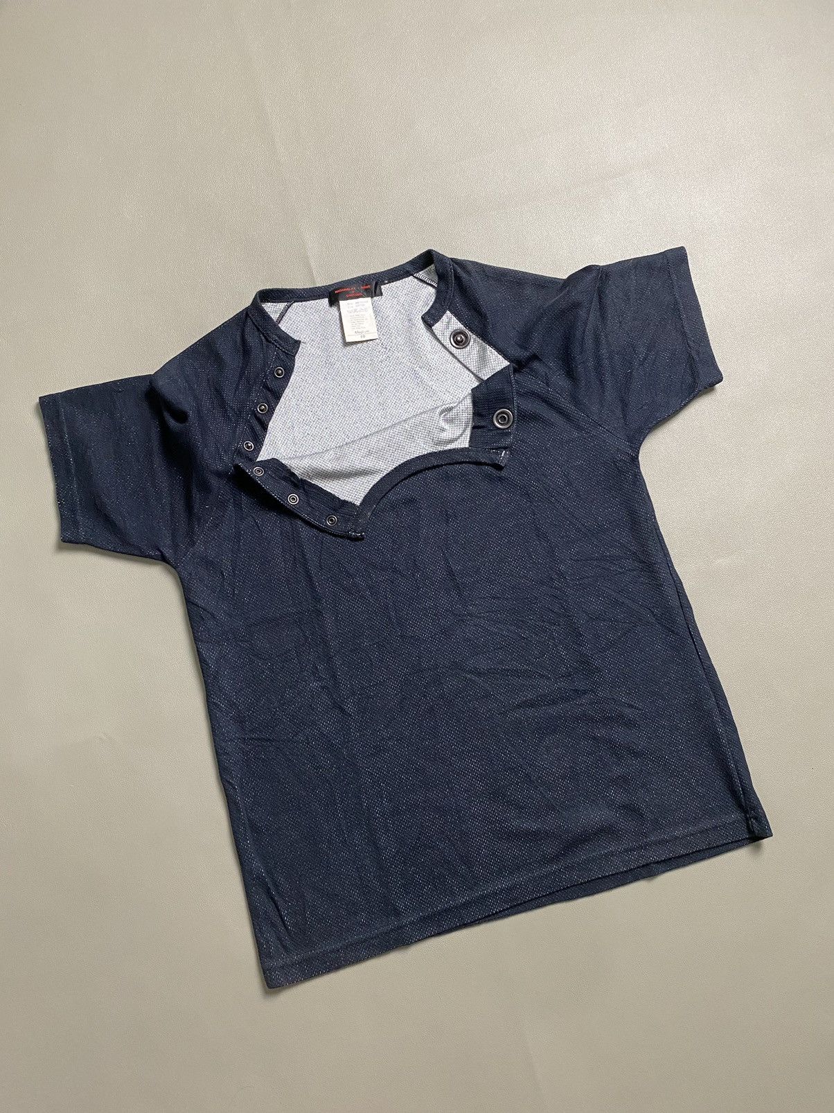 If Six Was Nine × Japanese Brand × Le Grande Bleu (L.G.B.) National Name Asymmetrical Button Tshirt Archive Size US M / EU 48-50 / 2 - 2 Thumbnail