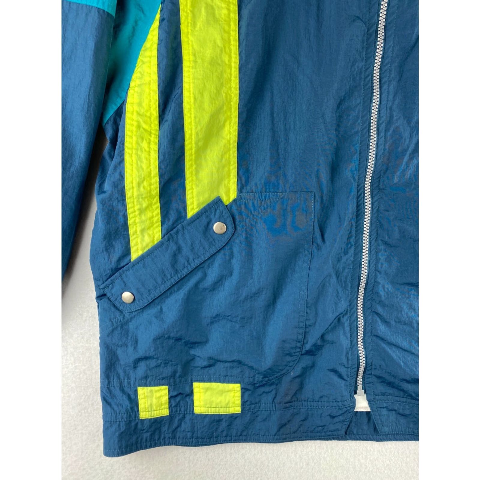 Nike VINTAGE Nike Windbreaker Jacket Mens L 90s Full Zip Neon Blue Nylon Windbreaker Size US L / EU 52-54 / 3 - 6 Thumbnail