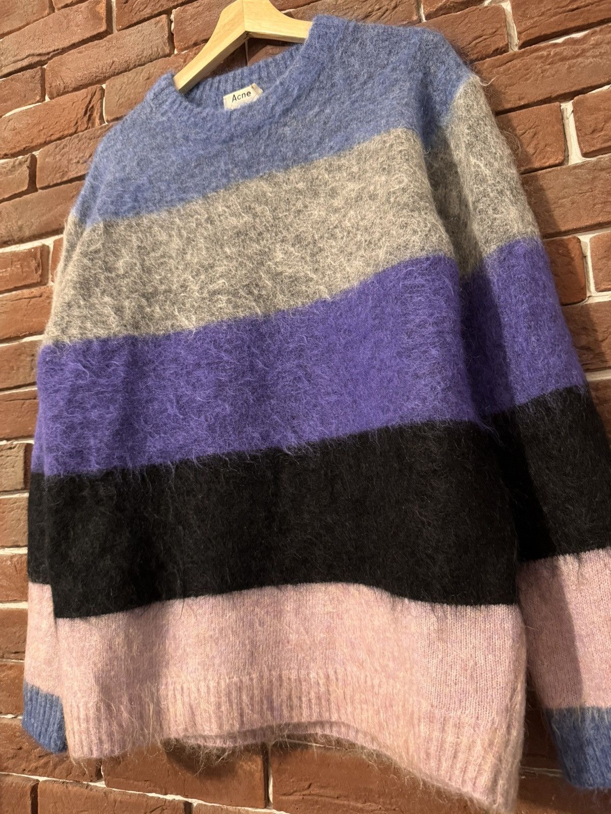 Acne Studios × Designer Acne Studios Designer Fuzzy Wool Knit Sweater Striped Size US M / EU 48-50 / 2 - 4 Thumbnail