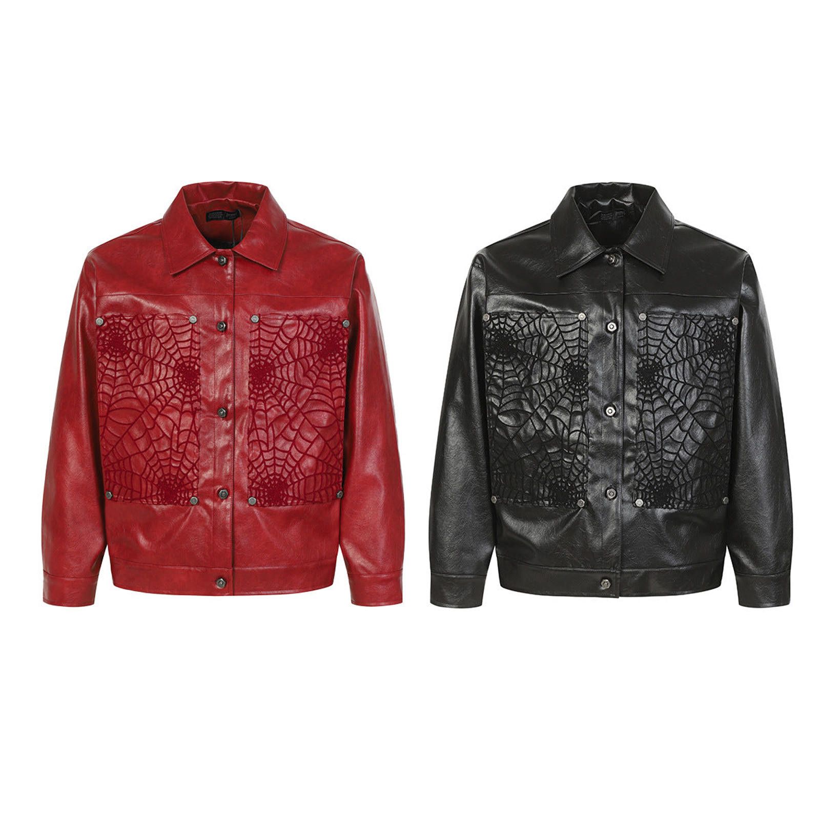 Japanese Brand Spider Leather Jacket with Embossed Web Pattern Size US M / EU 48-50 / 2 - 6 Thumbnail