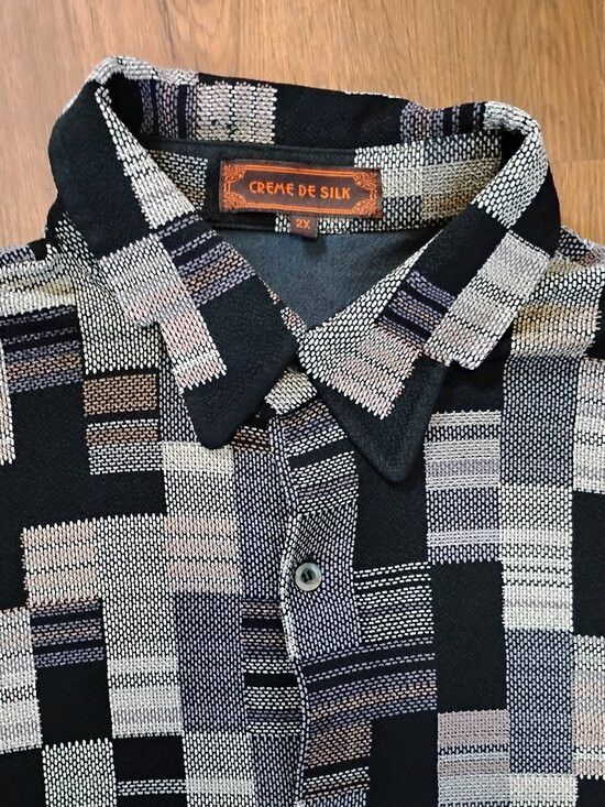 Other Vintage Creme De Silk Checker Square Button Shirt Size US XXL / EU 58 / 5 - 1 Thumbnail