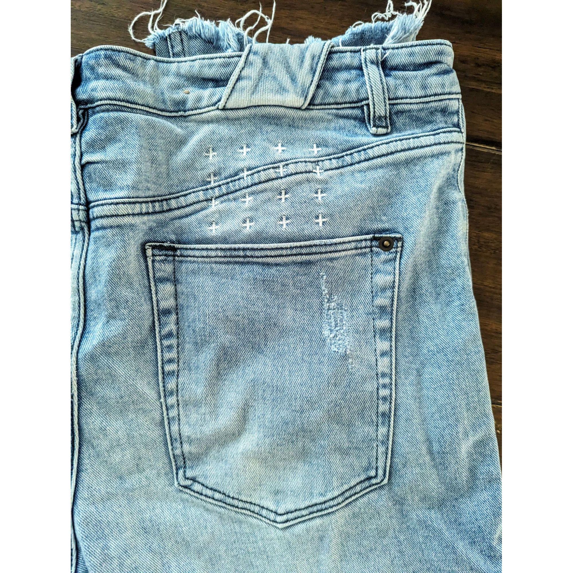 Ksubi Ksubi Men's Distressed Light Wash Jeans 36" Cotton & Elastan Size US 36 / EU 52 - 4 Thumbnail