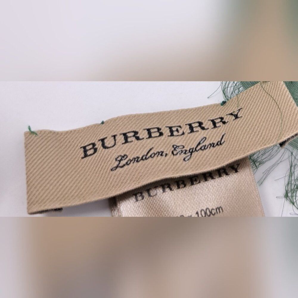 Burberry Burberry Women's Scarf Green Reptile Snakeskin 100% Silk It Size ONE SIZE - 3 Thumbnail