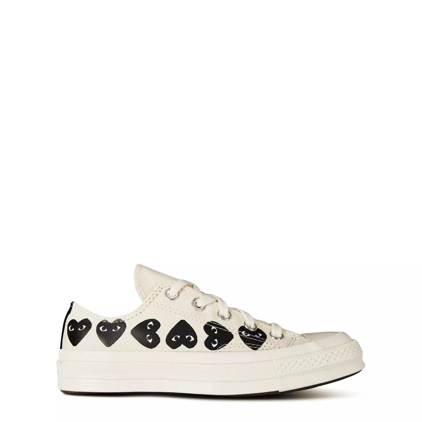Comme des Garcons PLAY o1g2r1mq0426 Multi Hearts-Print Low-Top Sneakers in Beige Size US 7 / EU 40 - 1 Thumbnail