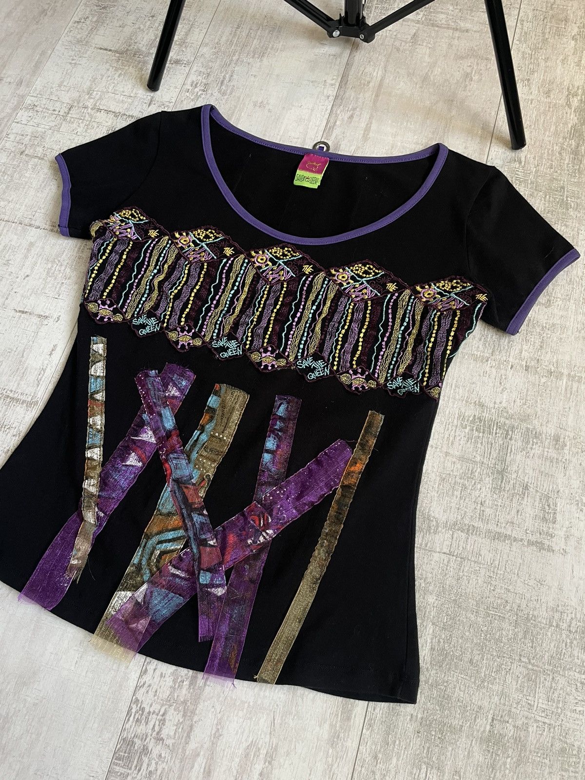 Japanese Brand Avant Garde 00’s Save The Queen T-Shirt Y2K Multicolour RARE Size XL / US 12-14 / IT 48-50 - 3 Thumbnail