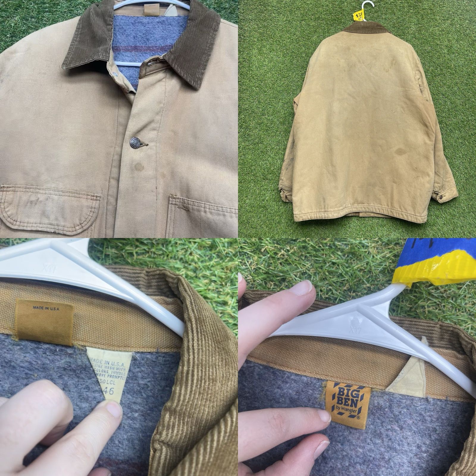 Wrangler Vintage Wrangler Big Ben Jacket Mens 46 Chore Wool Lined Canvas Cotton 90s - Jacket Size US S / EU 44-46 / 1 - 8 Thumbnail
