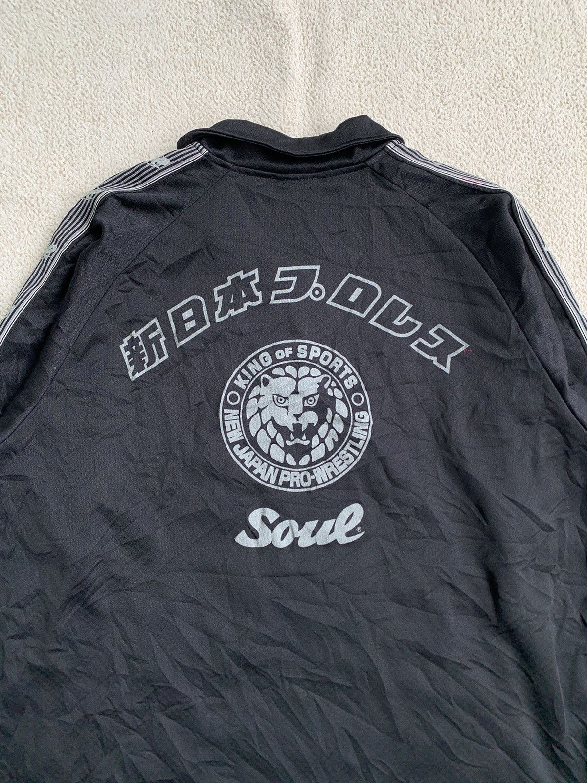 Japanese Brand × Vintage Vtg NEW JAPAN PRO-WRESTLING Zip Up Sweater Spell Out Size US L / EU 52-54 / 3 - 4 Thumbnail