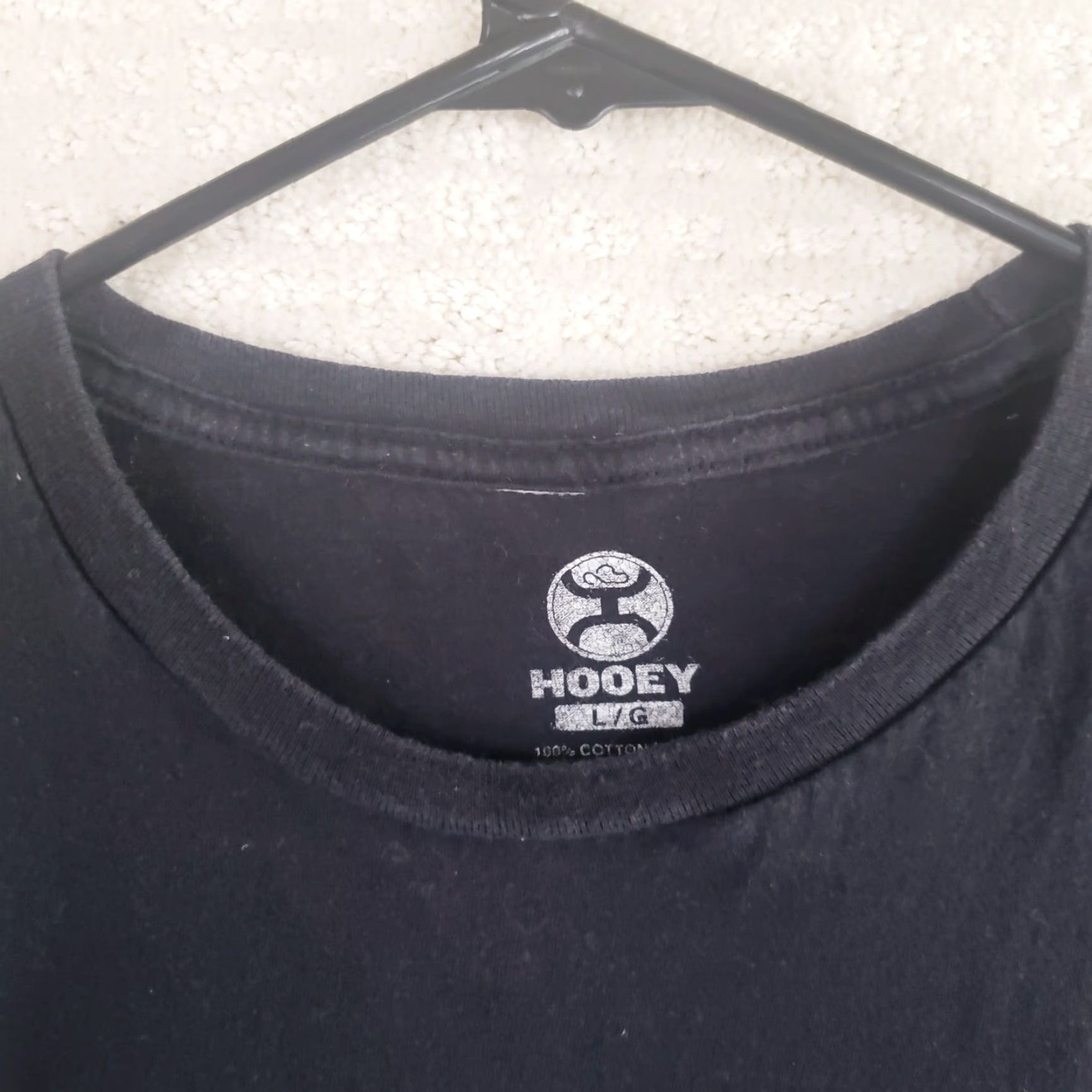 Vintage Hooey Tee Shirt Mens Size L Black Front Back Graphic Print Cotton Logo Short Sleeve T-Shirt Regular Fit Size US L / EU 52-54 / 3 - 5 Thumbnail