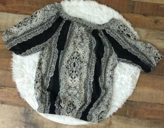 Mossimo Mossimo Top Size Medium Black And White Boho Semi Sheer Size M / US 6-8 / IT 42-44 - 2 Thumbnail