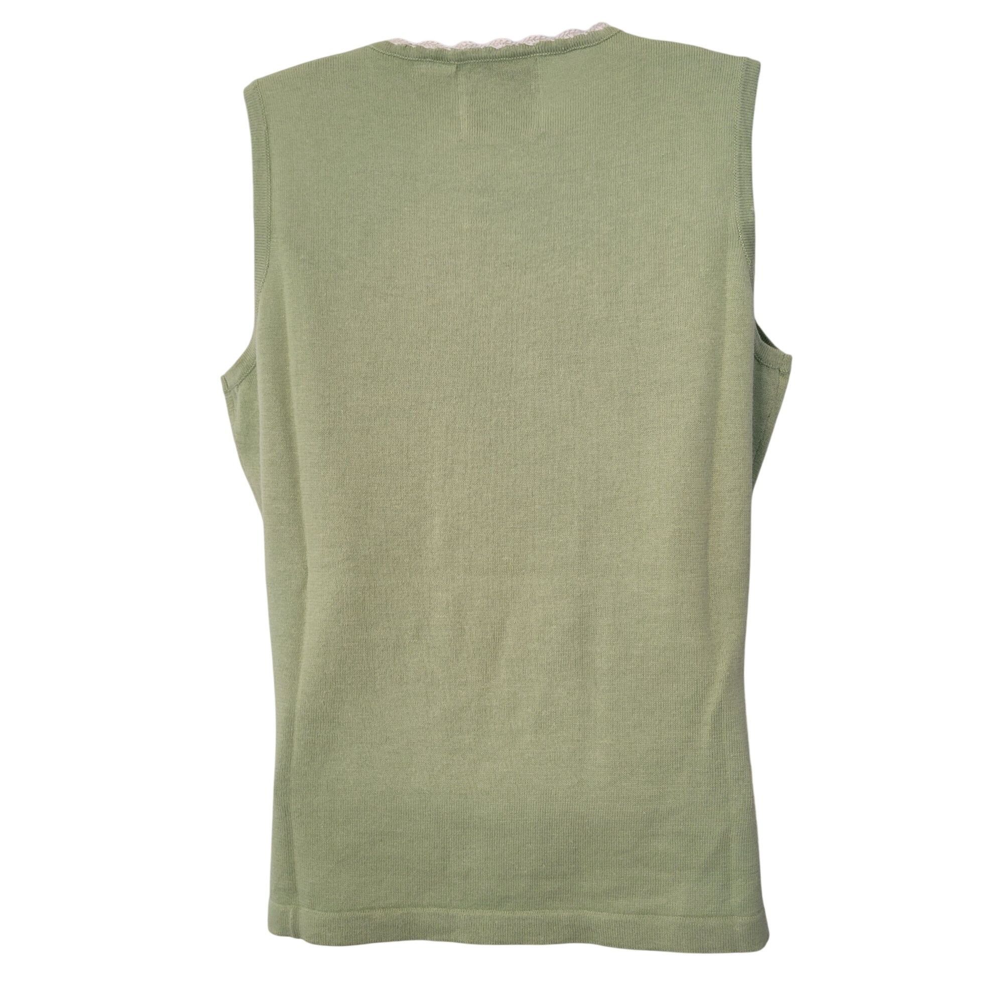 Other Storybook Knits S Shimmery Dream Green Sweater Tank Cardigan Size S / US 4 / IT 40 - 5 Thumbnail