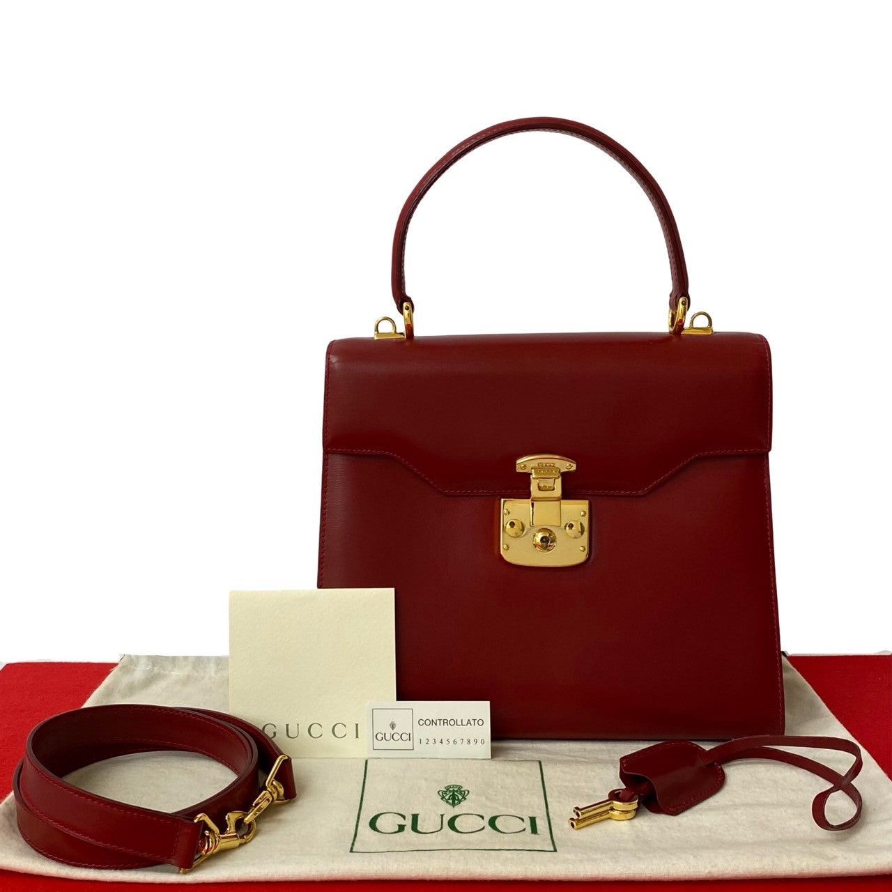 Gucci Gucci Shoulder Bag Red Leather Size ONE SIZE - 1 Thumbnail