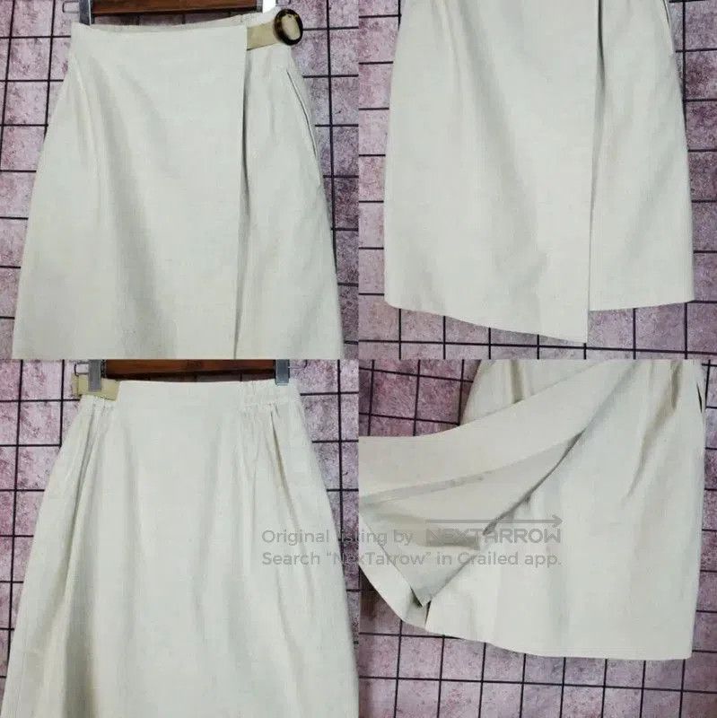 Dior Dior Asymmetrical Midi Skirt in Beige . Size 23" - 2 Thumbnail