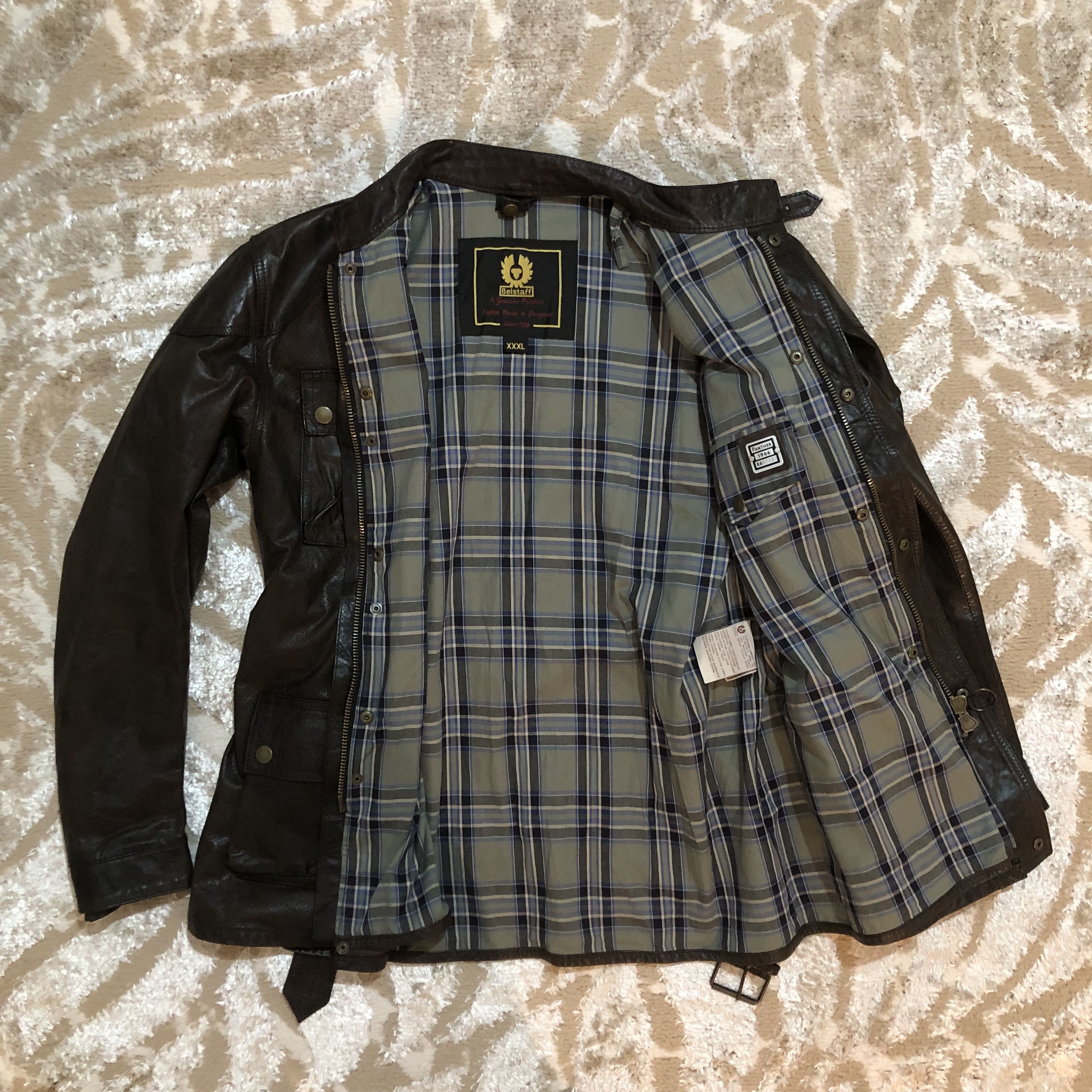 Belstaff Belstaff Panther Leather Jacket Dark Brown Vintage Leather Size US XXL / EU 58 / 5 - 3 Thumbnail