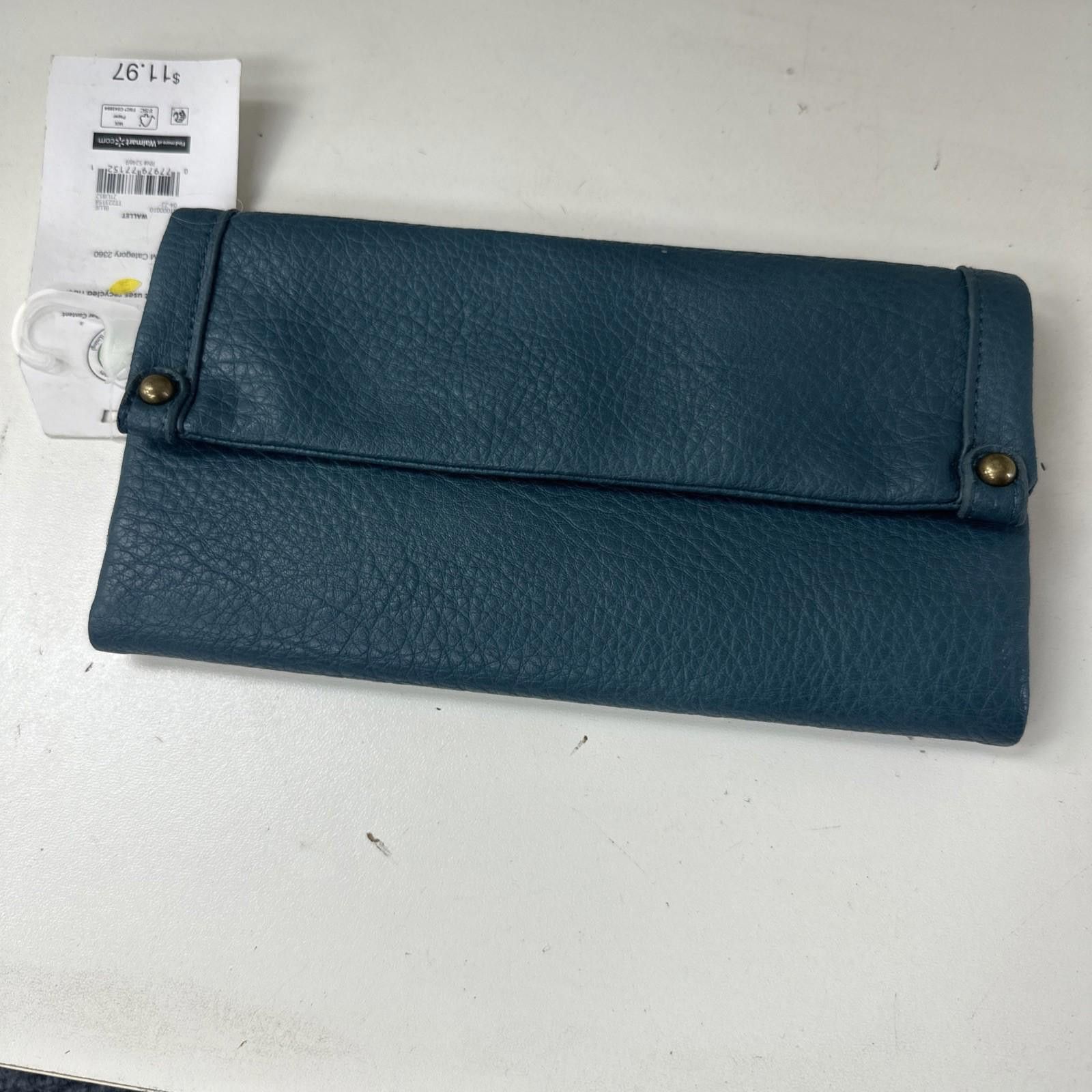 Other Time and Tru Teal Gold Accent Farrah Flap Front Soft Wallet Size ONE SIZE - 1 Thumbnail