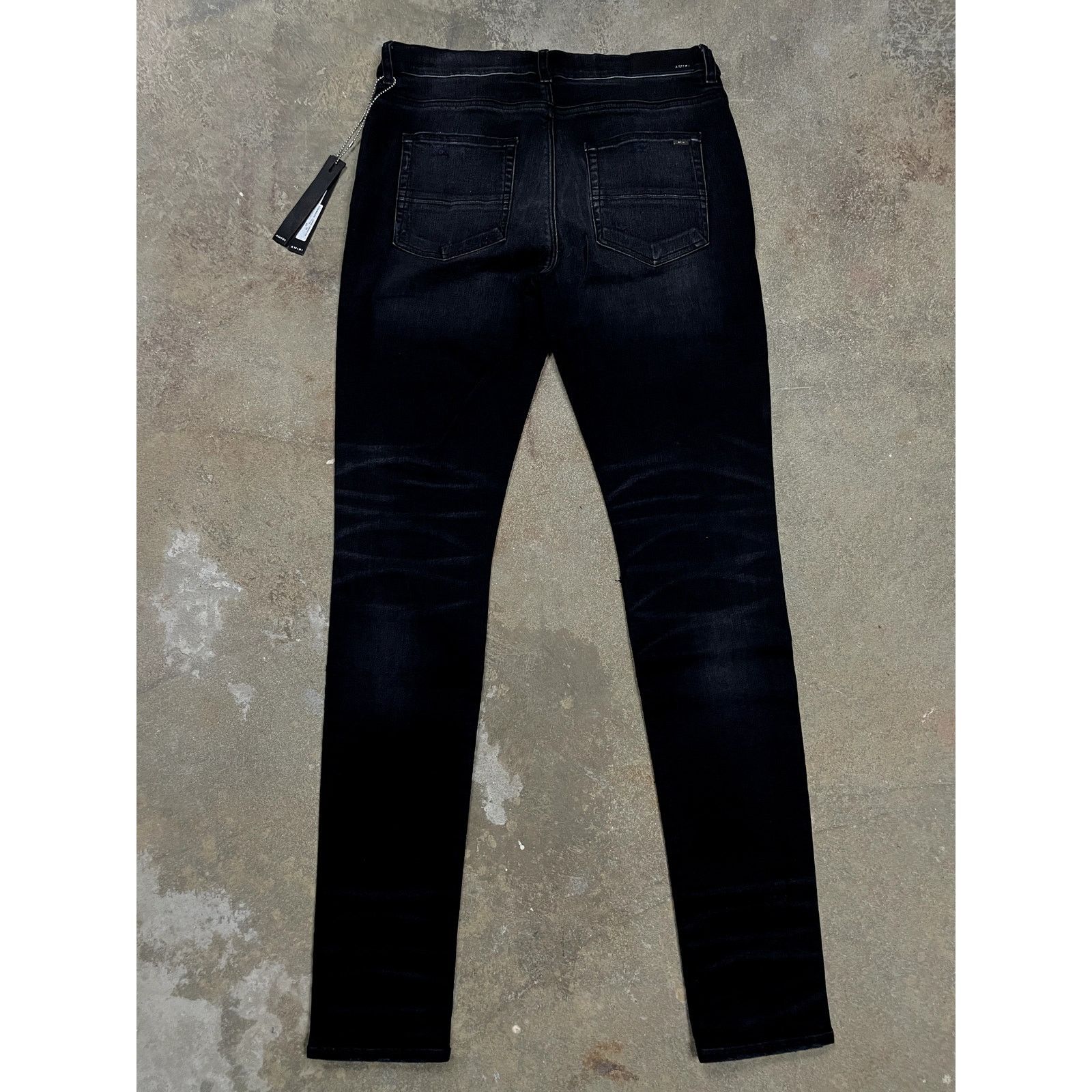 Amiri Amiri Jean Leopard Thrasher Aged Black 33 Size US 33 - 2 Thumbnail