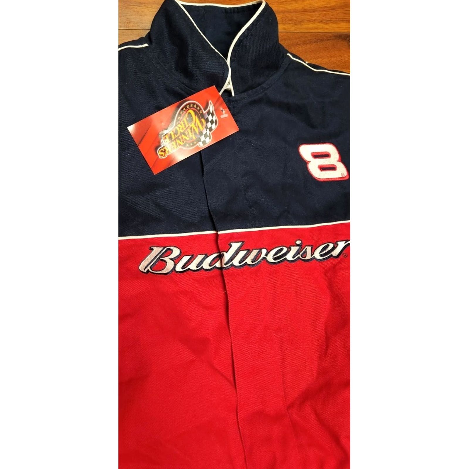 Budweiser VINTAGE Winner's Circle Dale Earnhardt Jr Jacket Mens L Budweiser NASCAR Coat Racing NWT Size US L / EU 52-54 / 3 - 5 Thumbnail