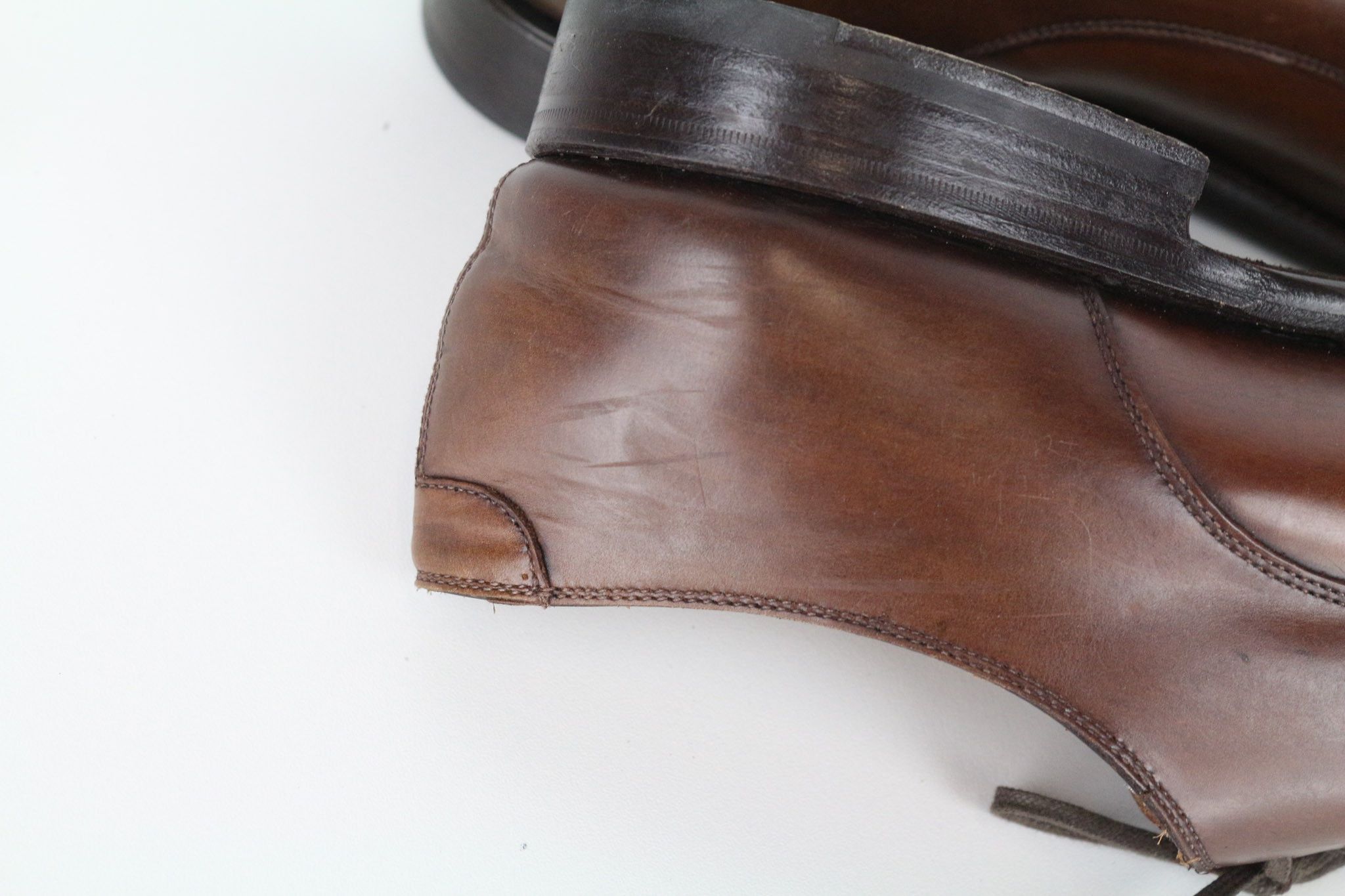 EU44.5 Brown Calf Leather Lace-Up Derby Shoes 73518