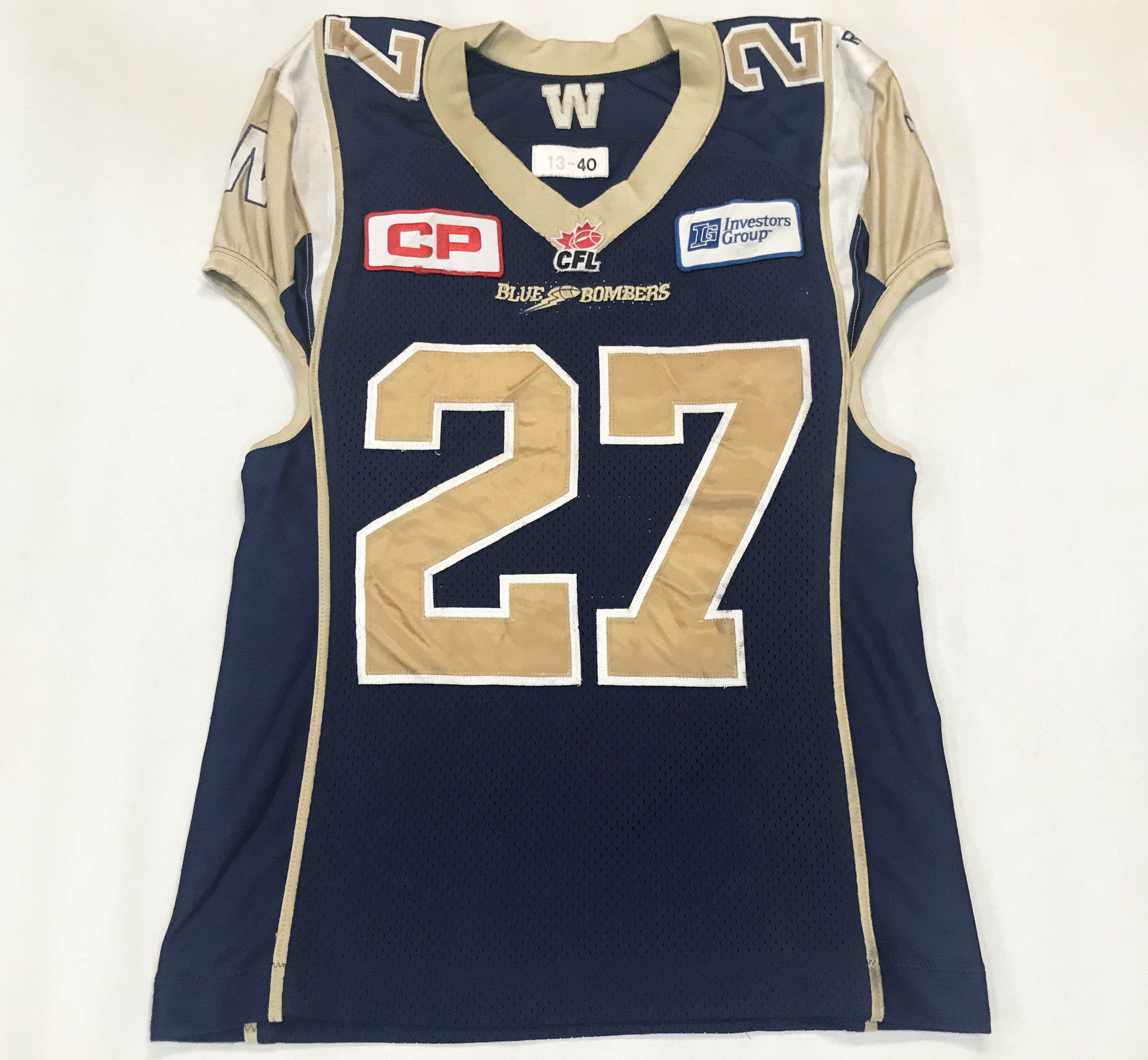 Reebok Reebok 2013 CFL Winnipeg Blue Bombers SHERMAN #27 Jersey Size US M / EU 48-50 / 2 - 1 Thumbnail