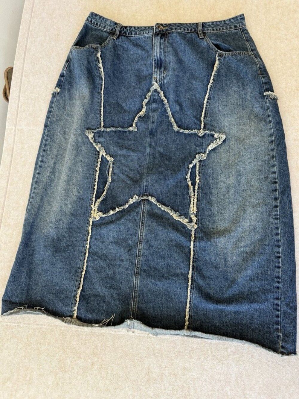 Hot Topic Hot Topic Social Collision Frayed Star Denim Skirt Women’s Size 26" / US 2 / IT 38 - 1 Thumbnail