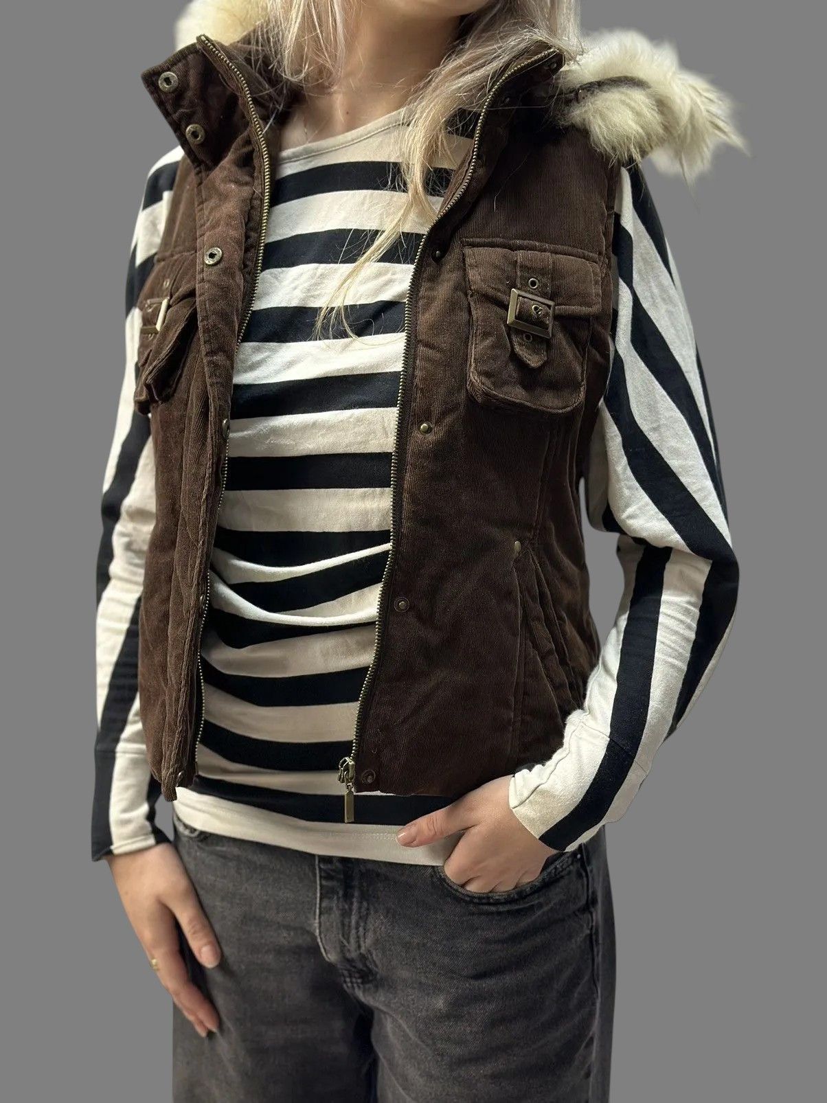 Japanese Brand JAPAN IFSIXWASNINE VEST Fyls Retro LGB Brown Fur Lined GOA M Size M / US 6-8 / IT 42-44 - 13 Thumbnail