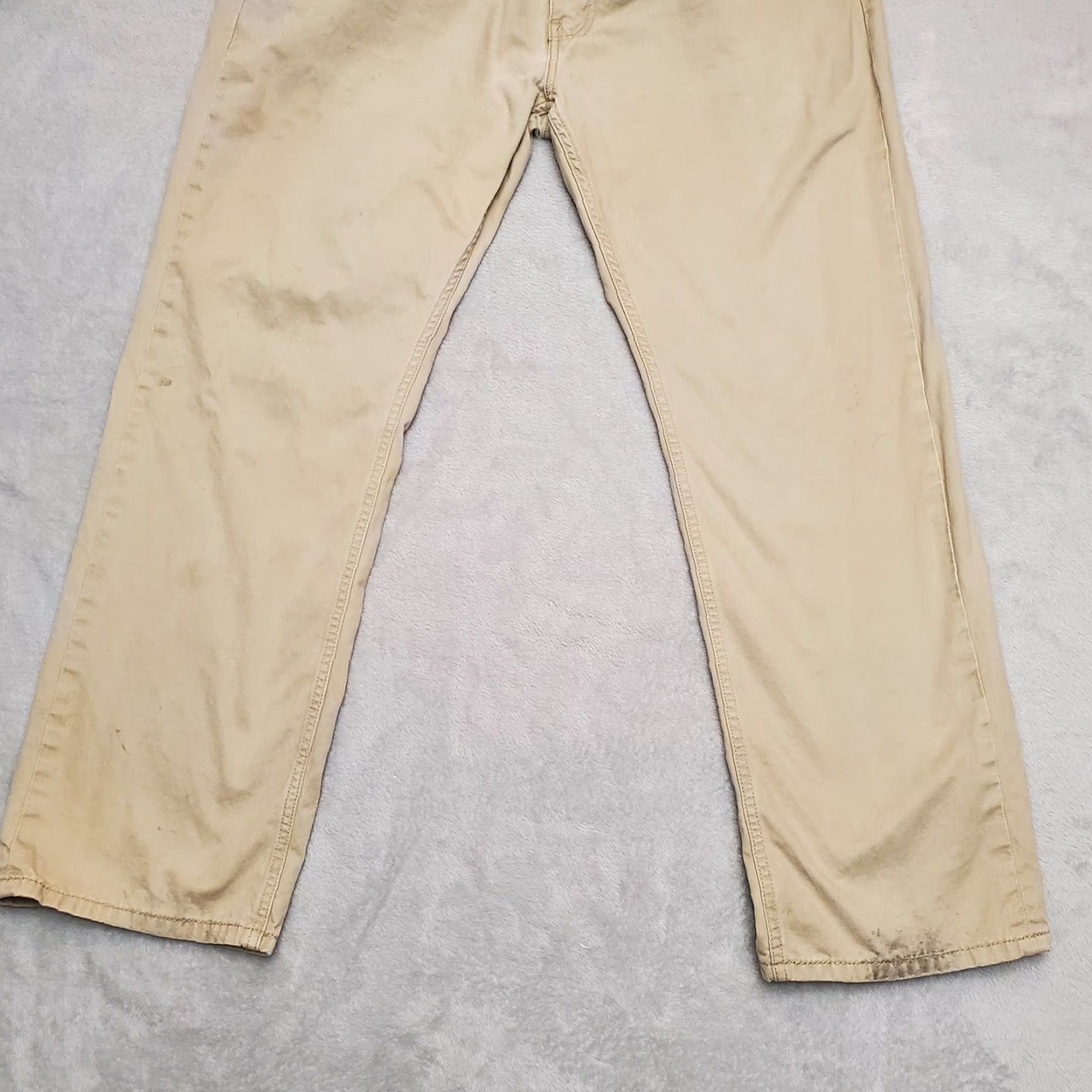 Vintage Levis Pants Mens 34x32 Beige Khaki Chino White Tab Flat Front Casual Flaws 559 Size US 38 / EU 54 - 2 Thumbnail