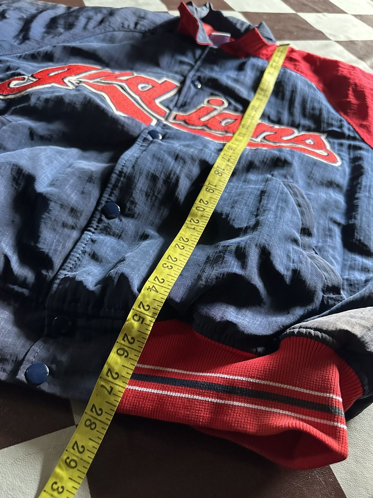 Starter Sunfaded MLB Indians snap button bomber jacket Size US L / EU 52-54 / 3 - 10 Thumbnail