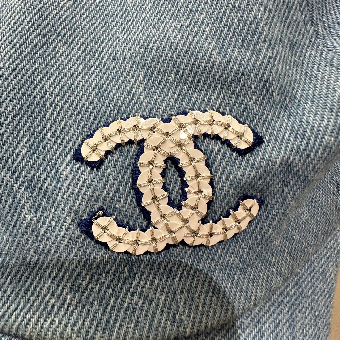 Chanel Chanel may122 Logo Denim Cotton Cap Size ONE SIZE - 4 Thumbnail