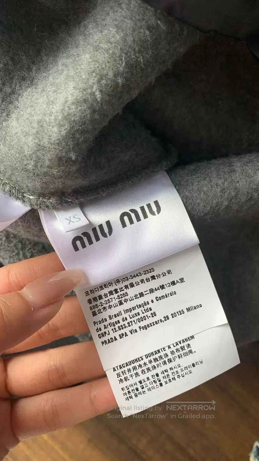 Miu Miu Miu Miu Gray Fleece Jacket XS. Size XS / US 0-2 / IT 36-38 - 4 Thumbnail