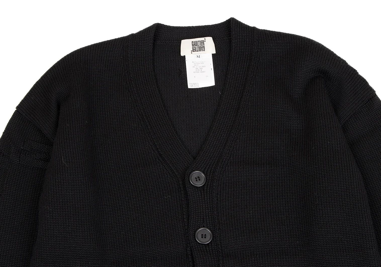 Jean Paul Gaultier Wool Zip Design Cardigan in Black, Size M Size US M / EU 48-50 / 2 - 2 Thumbnail