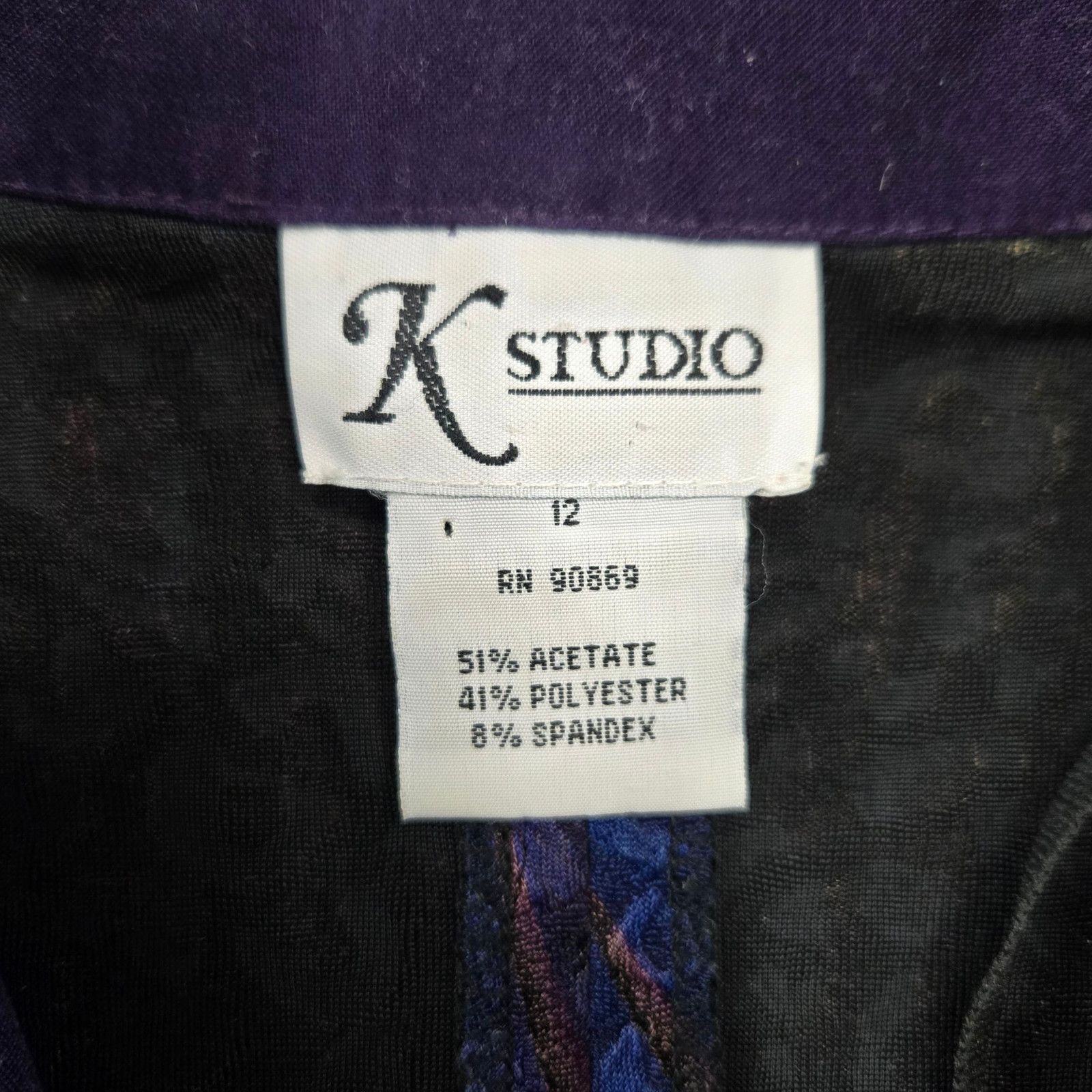 Vintage Vintage Purple Jacquard Dress Set Jacket Set Size 12 Size XL / US 12-14 / IT 48-50 - 7 Thumbnail