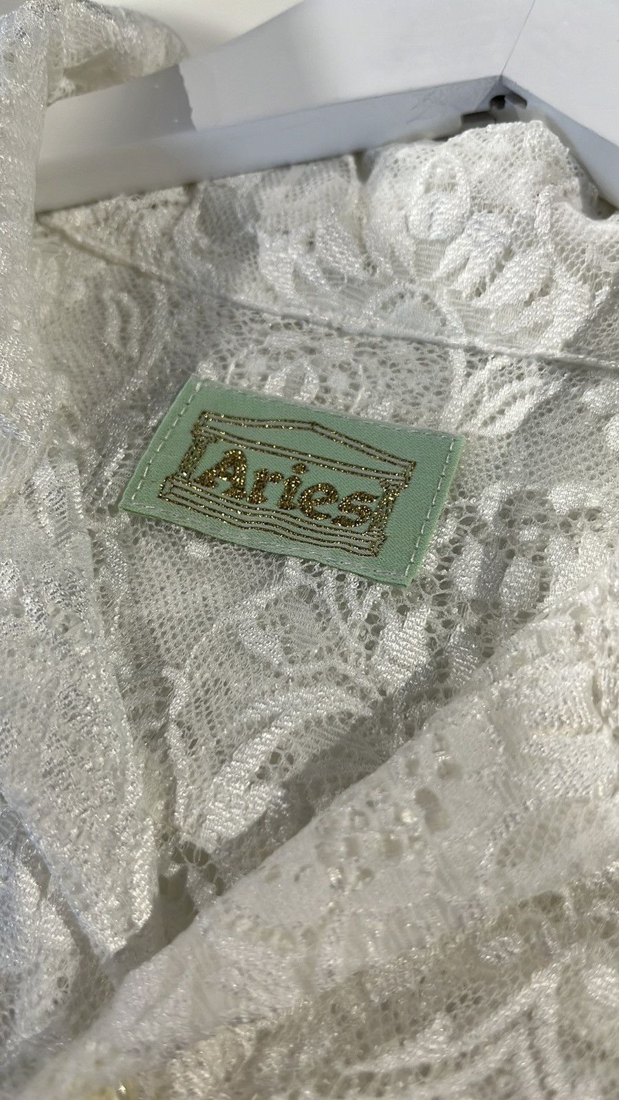 Aries Aries PF/23 White Lace Hawaiian Shirt Size US M / EU 48-50 / 2 - 8 Thumbnail