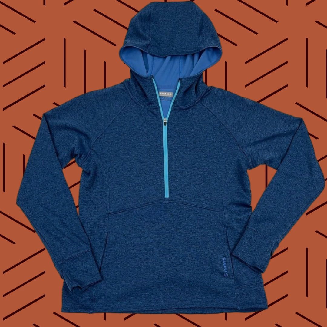Vintage Simms Hoodie Womens M Blue Insect Shield 1/2 Zip Pullover Performance Fishing Size M / US 6-8 / IT 42-44 - 1 Thumbnail