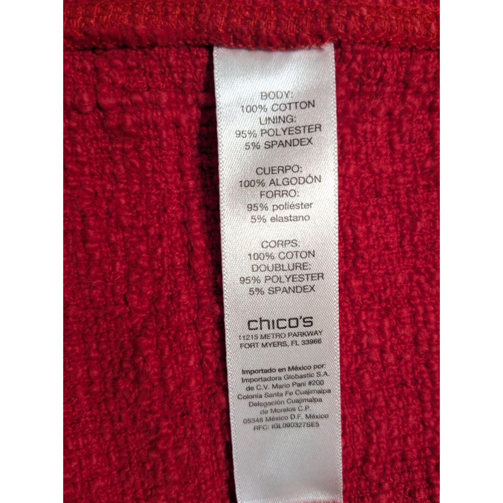 Vintage Chicos Raw-Edge Tweed Jacket Duster Cardigan Mandarin Collar Red Size L Large Womens Sweater Knit Open Front Size L / US 10 / IT 46 - 6 Thumbnail
