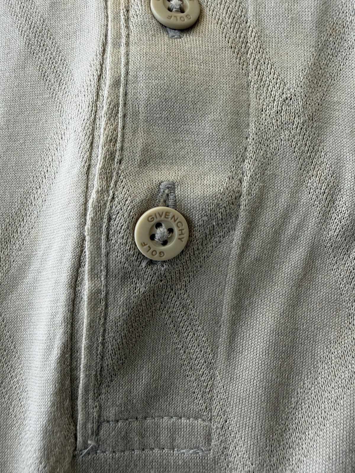 Givenchy Drop! Vintage 90s GIVENCHY Long Sleeve Polo Shirt Beige L Size US L / EU 52-54 / 3 - 6 Thumbnail